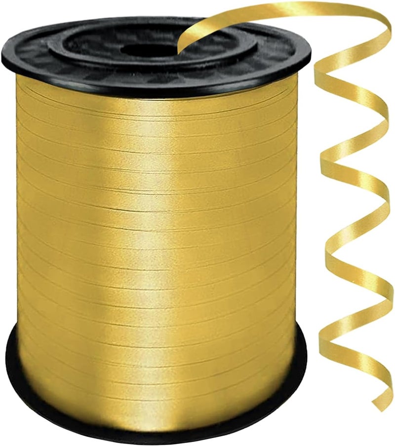 YCDMLJC Gold Curling Ribbon,500 Yards Ribbons for Crafts,1/5 Inch Ribbon,Balloon String, Party Decoration,Ribbons for Florist Flower Bows for Graduation Supplies - Image 1